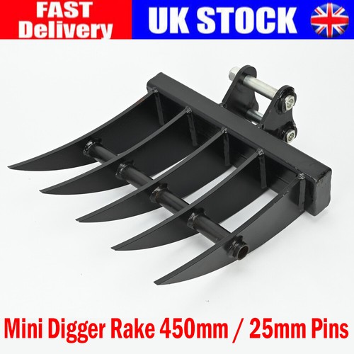 Mini digger rake - 450mm, /